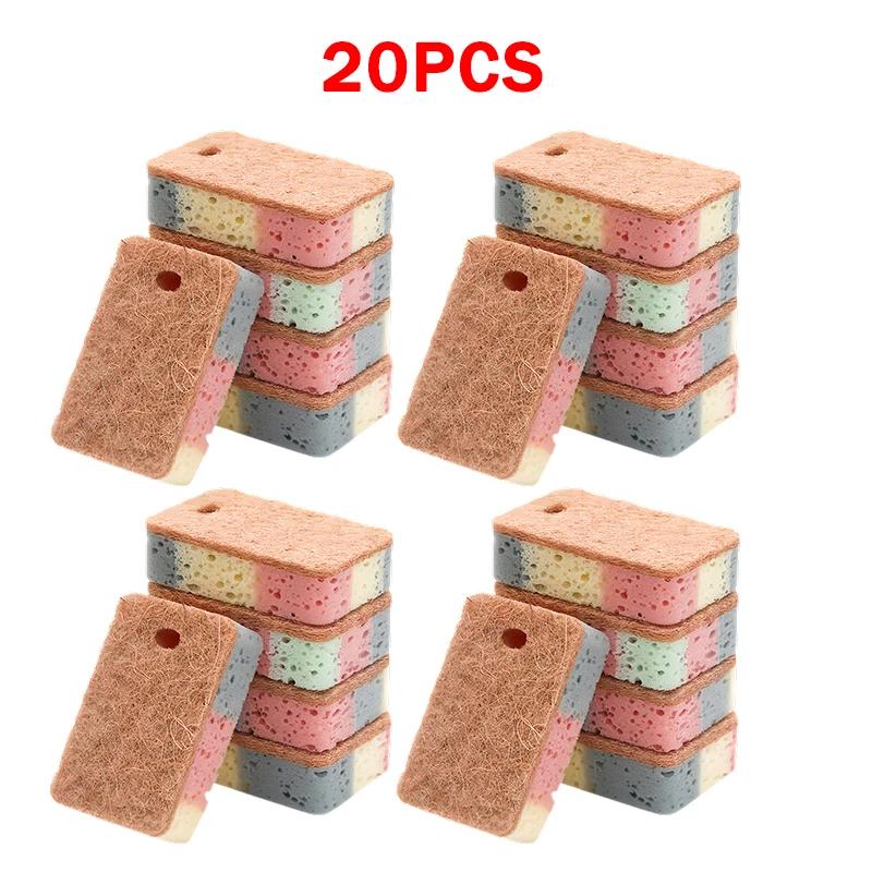 40PCS Kitchen Cleaning Sponge Wipe Wood Pulp Cotton Dishwashing Sponge Dishcloth Kitchen Rag Dishcloth Sponge Block