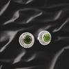 Peridot Gemstone 925 Sterling Silver Jewelry Handmade Round Stud Earrings 0.5" EE-128-11