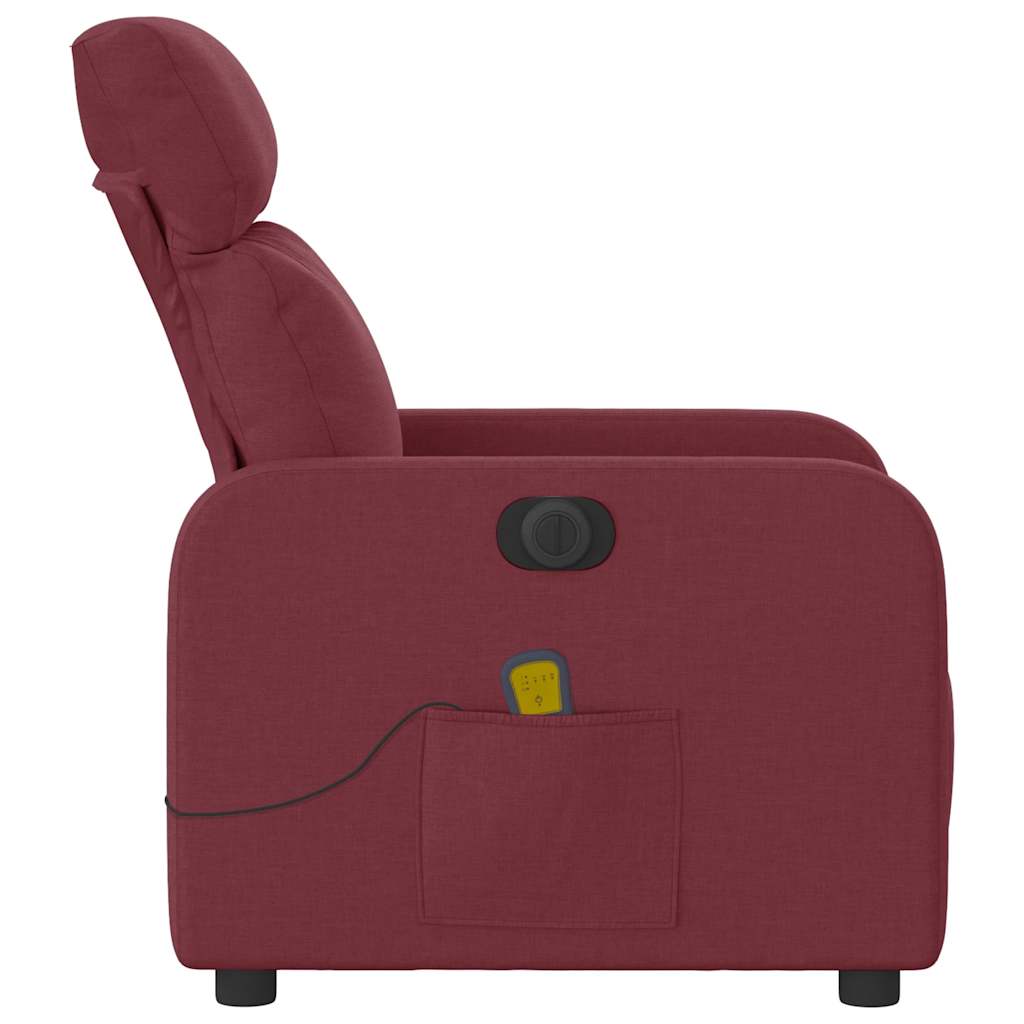 Electric Massage Chair Wine Red Fabric