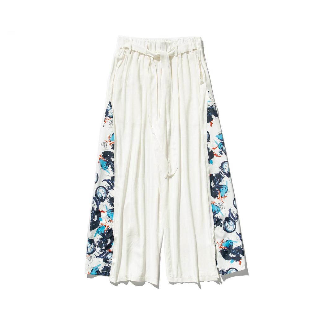 2021 Summer Retro Plus Size Men's Zen Cotton Linen Pants - Multi-Color Fashion Print