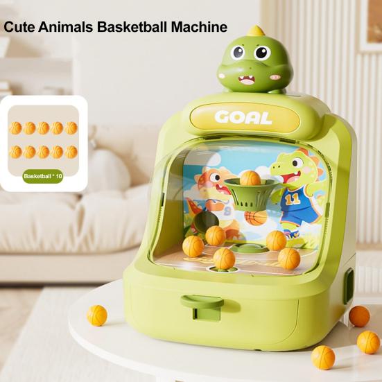 Jogo de Basquete de Arremesso de Animal de Desenho Animado com Exibição de Pontuação Mini Máquina de Arcade de Arremesso de Basquete de Mesa Dinossauro Urso Cesto de Basquete Brinquedo
