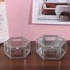 Glass Hexagon Storage Box Perfect for Jewelry, Rings, Earrings, Beads or Coins, Keepsake Organizer and Display Case Container