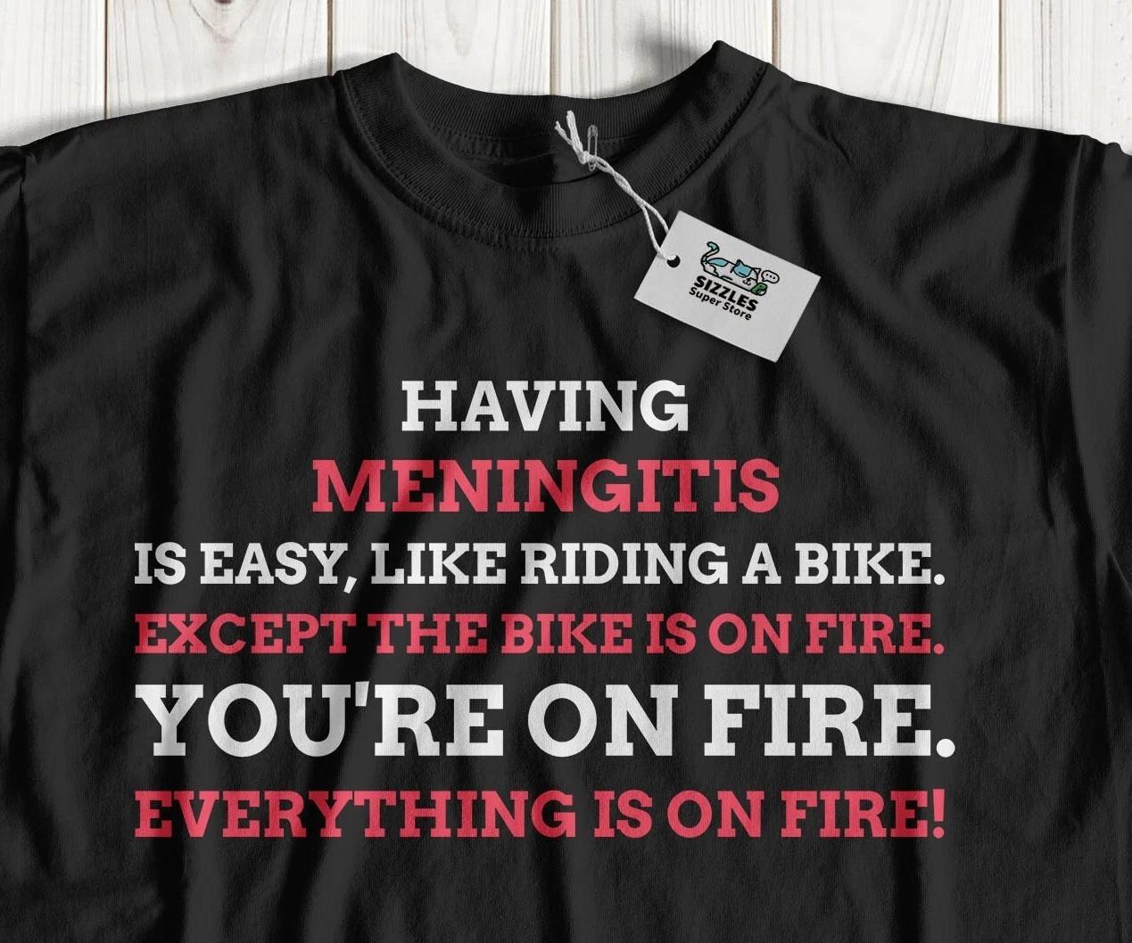 Unisex Funny Meningitis T-Shirt spinal meningitis Awareness Gifts L