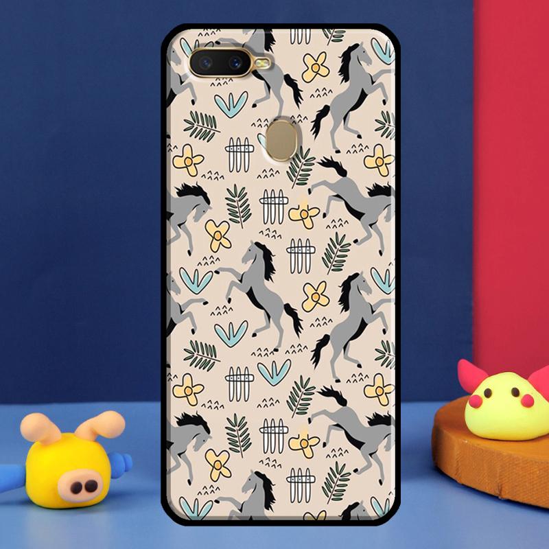 Horses Pattern Collage Case For Oppo A91 A5 A9 A16 A76 A96 A58 A78 A98 A52 A72 A74 A94 A54 S A57 A77 A15 A17 Cover