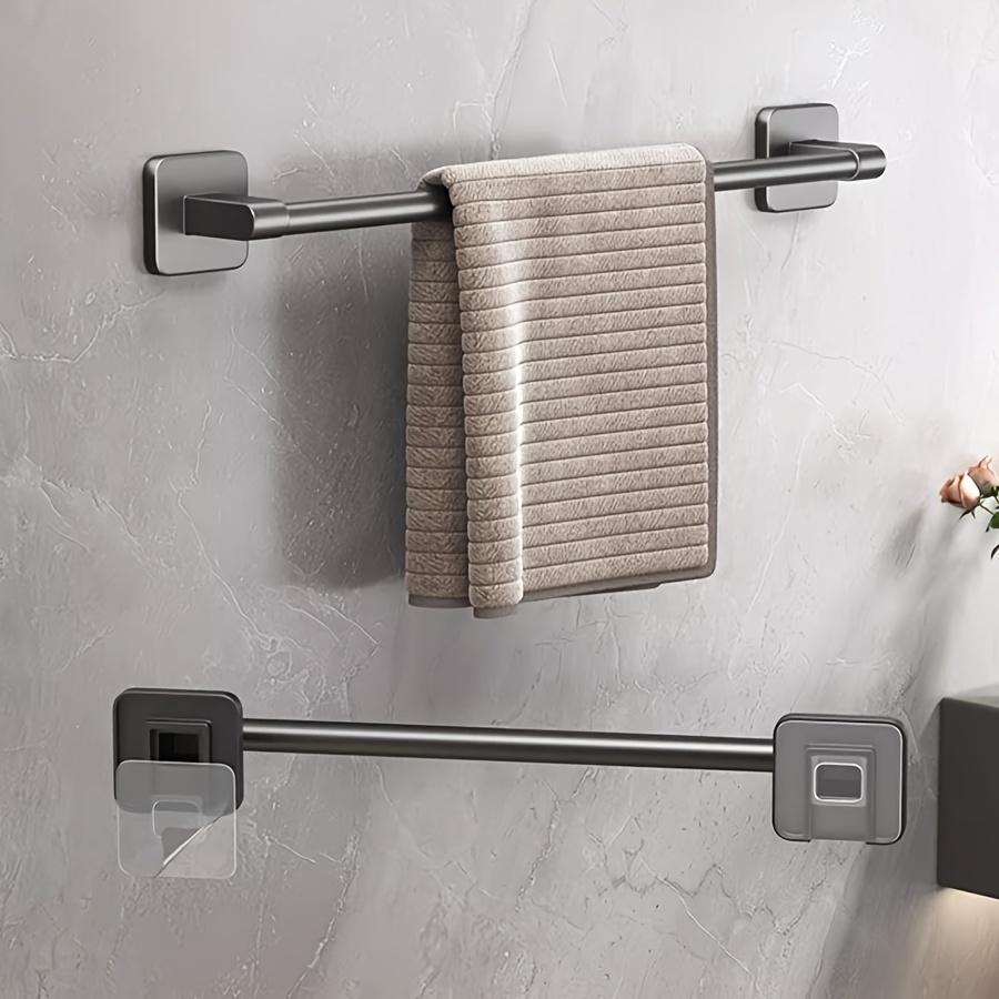 1Piece No Drill Towel Bar Rustproof Storage Rack, Wall Mounted Bathroom Rack with Slipper Organizer, Bathroom Towel Rack Storage, Modern Space Saving