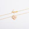 S925 Sterling Silver Four-Leaf Clover Pearl Retro Necklace, Light Luxury Clavicle Chain, Simple Niche Design X153