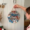 Decorative Holiday Signage Christmas Door Sign, Double Sided Hanging Wooden Plaque for Front Door, Window Ornament Rustic Wall Decoration Indoor