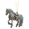 Ozdoba kůň Třpytivý kamínek kůň Ozdoba na vánoční stromek 2D akrylový přívěsek Sváteční suvenýr Dárky pro ženy Dívky Milovníky koní
