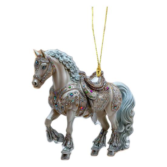 Yousheng Horse Ornament Sparkly Rhinestone Horse Christmas Tree Ornament 2D Acrylic Pendant Holiday Keepsake Gifts for Women Girls Horse Lovers