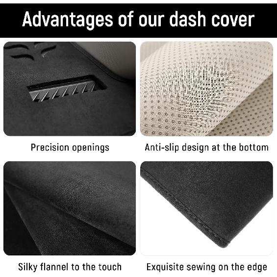 YOJOJOCO Dash Cover For Honda Pilot 2026 2025 2024 (Without HUD) Accessories Flannel Dashboard Cover Dash Mat Center Console Cover Sunshield