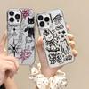 Black Cat Sketch Kitten Phone Case for Xiaomi Mi 15 14T 14 12T 11T 11 Poco M7 X7 X6 F5 F6 X5 GT Pro 4G 5G Transparent Soft Cover