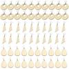 60Pcs Wooden Earring Pendant DIY Set Creative Geometric Teardrops and Cone Shaped Blank Wood Jewelry Making Accessories Crafts
