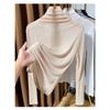 Slightly See-through Collar Long-sleeved Women's Autumn Fashionable Layered Tops with Base Layers