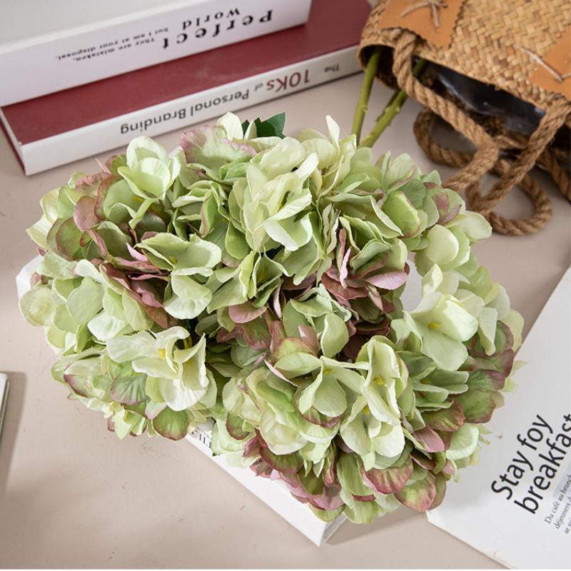 1pc Hydrangea Artificial Flower 37cm , Lifelike Silk Flowers DIY Wedding Bouquet Fake Flower for Table Centerpieces Home Decoration