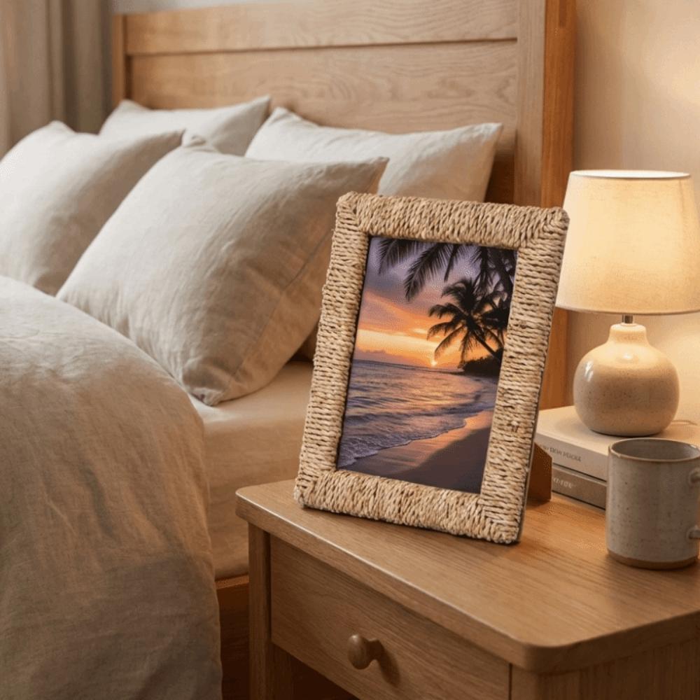 Handmade Woven Photo Frame Rustic Tabletop Photo Frame Picture Frame Ornaments  Birthday Parties