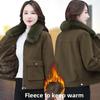 Women's Short Thickened Fleece Inner Open Cardigan Coat Winter Warm Outerwear Casual Loose Fit Cotton Jacket for Ladies