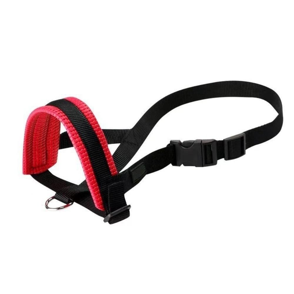 New Soft Nylon Dog Muzzle Adjustable Loop M/L/XL Anti Barking Mask Bite Prevention with Leash Ring Pet Mouth Mask Behavior Train
