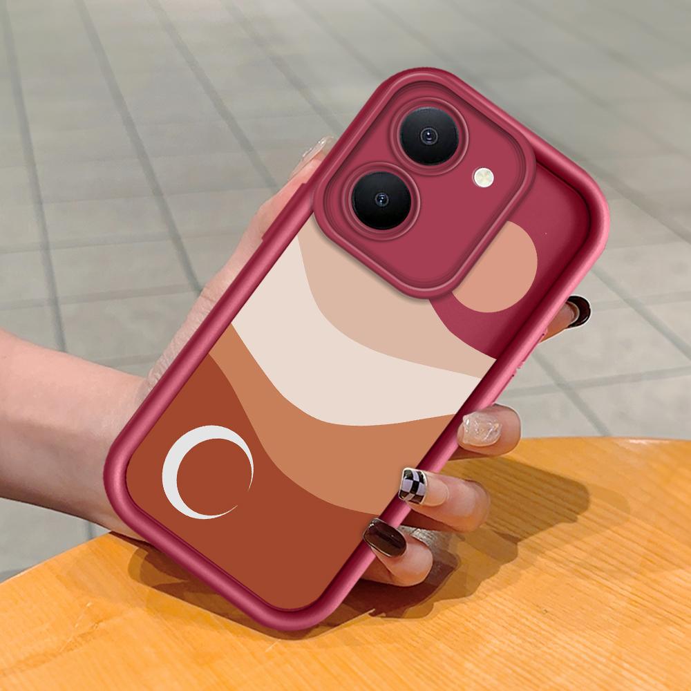 Coque de téléphone en Silicone souple, motif d'impression d'échelle carrée, couverture complète d'appareil photo, Protection antichoc, étui en caoutchouc pour Vivo