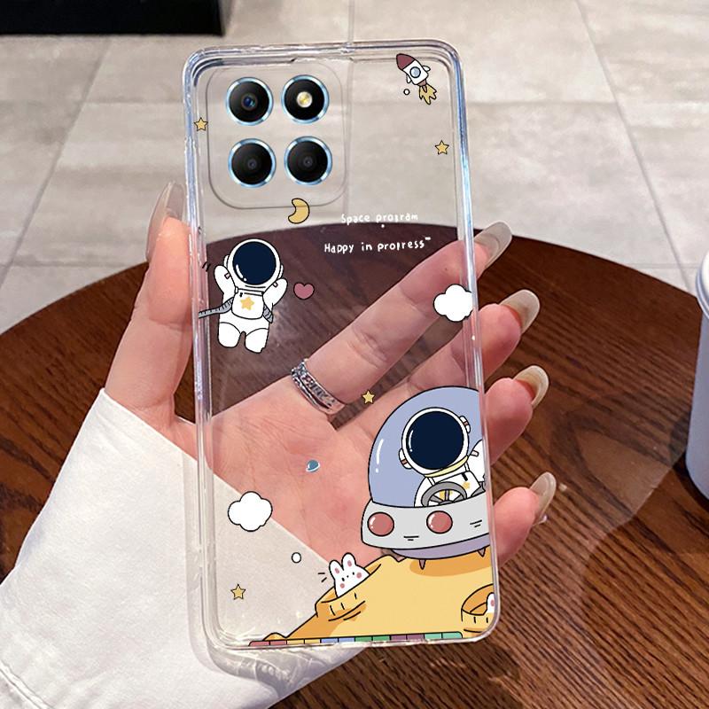 Gele-Hülle für Honor X6 4G/X6S 4G/70 Lite/Play 30M/Honor X8 5G Klare Silikon-Weiche-TPU-Rückabdeckung Niedliche Katzen-Schutzhülle
