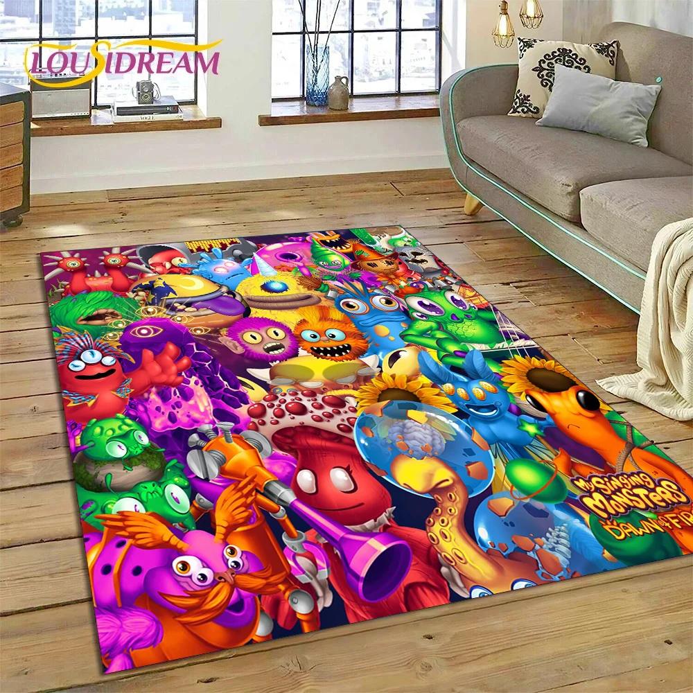 3D Game My Singing Monsters Cartoon Rug Carpet for Living Room Bedroom Home Decor,Floor Mat Non-slip for Sofa  Doormat Gift Kids