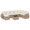 vidaXL 9 Piece Garden Sofa Set with Cushions Beige Poly Rattan