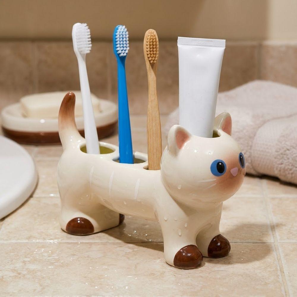 Cat Dog Shape Electric Toothbrush Stand Cartoon Toothpaste Toothbrush Base Washstand Vanity