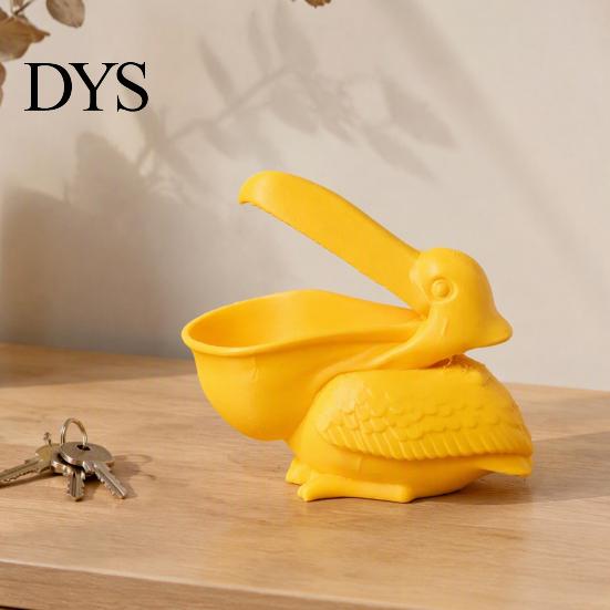 Cute Bird Trinket Tray Pelican Desktop Storage Organizer, Decorative Animal Figurine Container, Eco-friendly Small Item Container PLA Unique