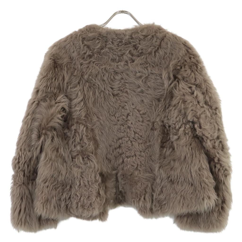 UNKNOWN XIENA 17-011-910-0004 Curly Fur Reversible Mouton Jacket 6 BrownUsed