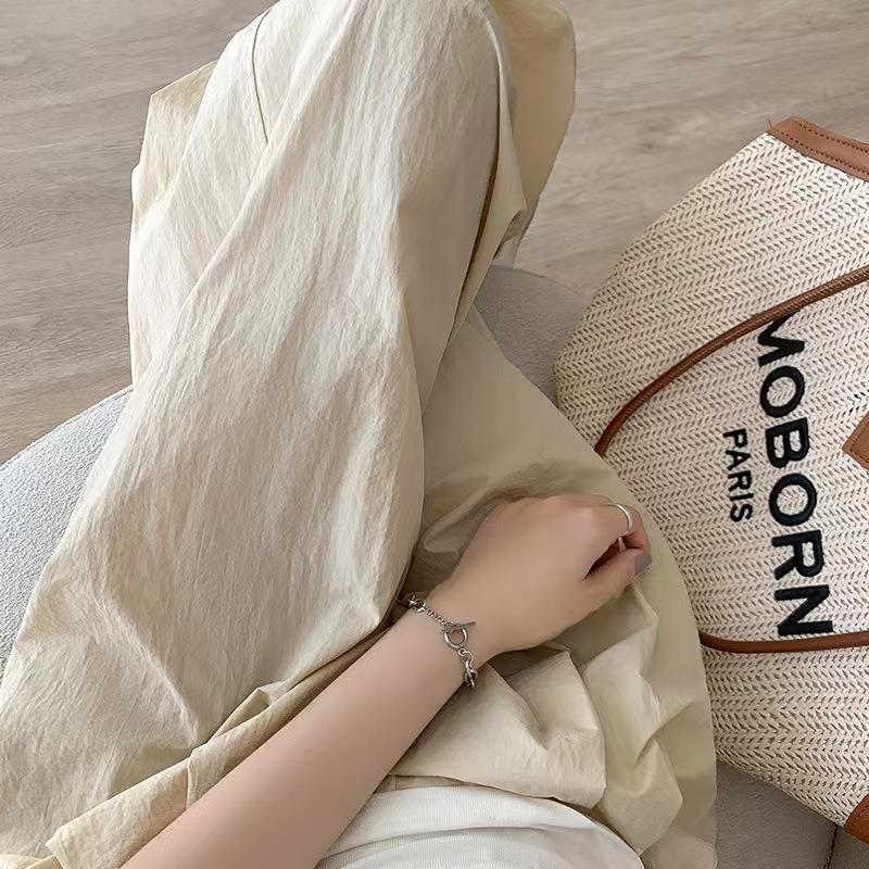 Summer thin pleated lazy casual pants floor mopping pants Yamamoto wide-leg pants women's ice silk fashion