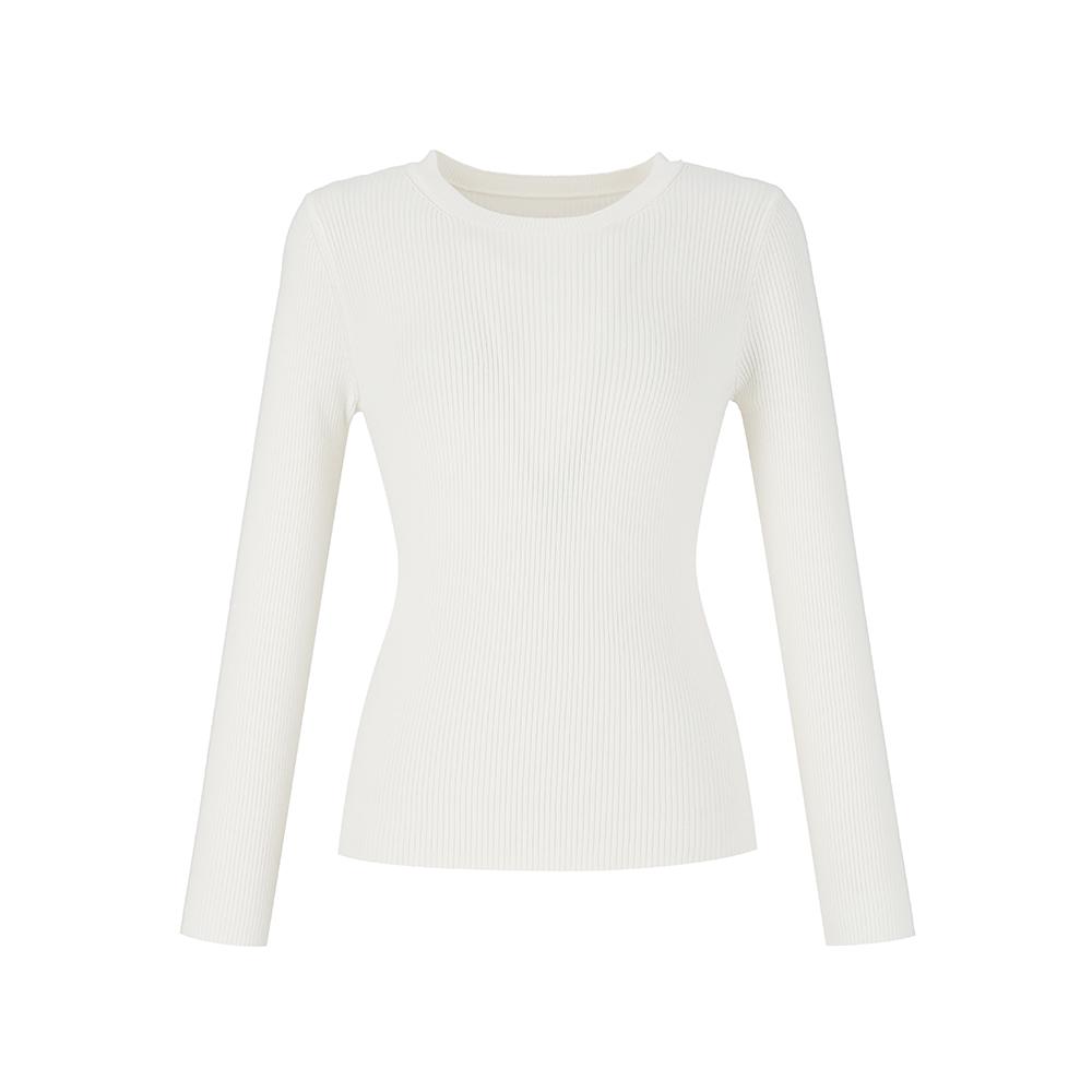 Sup Basic Ribbed Crew Neck Knit (Ozalkt1) Ivory(22)/055