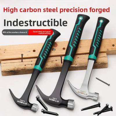Integrierter Klauenhammer, Hardwarewerkzeug Kleiner Eisenhammer, Rundkopf Haushalts-Holzbearbeitungshammer, Nagelzieher