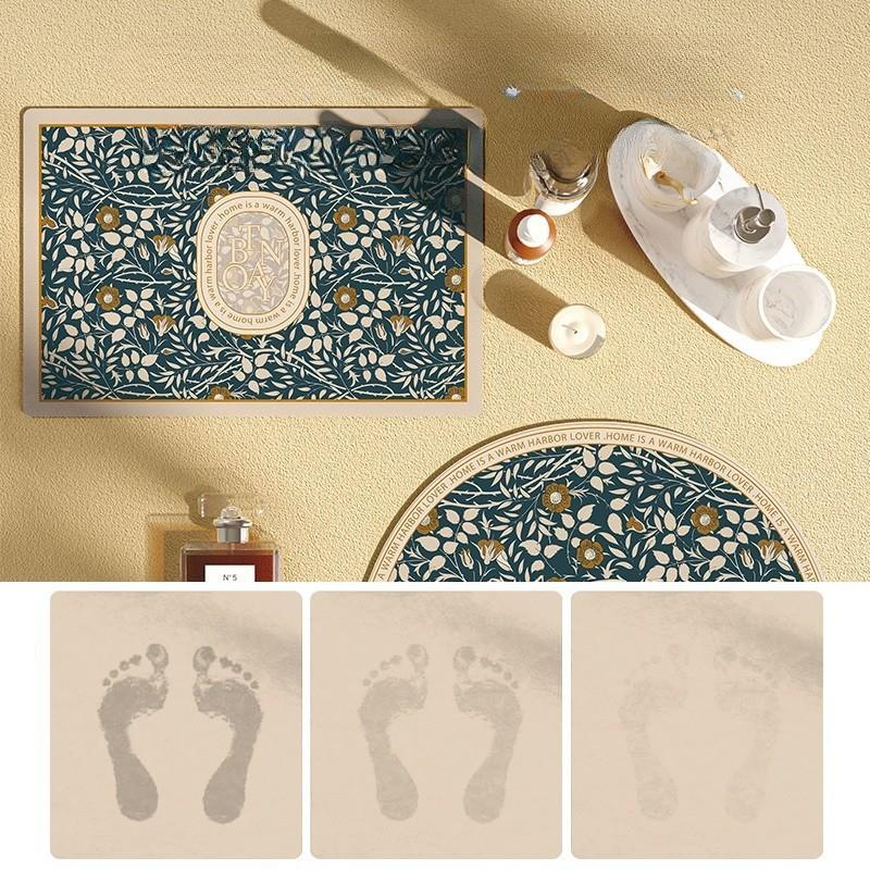 Bathroom Entrance Diatom Mud Floor Mat Semi-circular Anti-slip Quick-drying Foot Mat Bathroom Toilet Door Absorbent Household Carpet