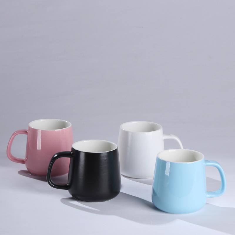 Couple Ceramic Mug with Lid Spoon Coffee Cup Office Water Cup