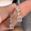 2025 New Trendy Irregular Zircon  SIlver Needle Stud Earrings For Women Anniversary Gift  Wholesale