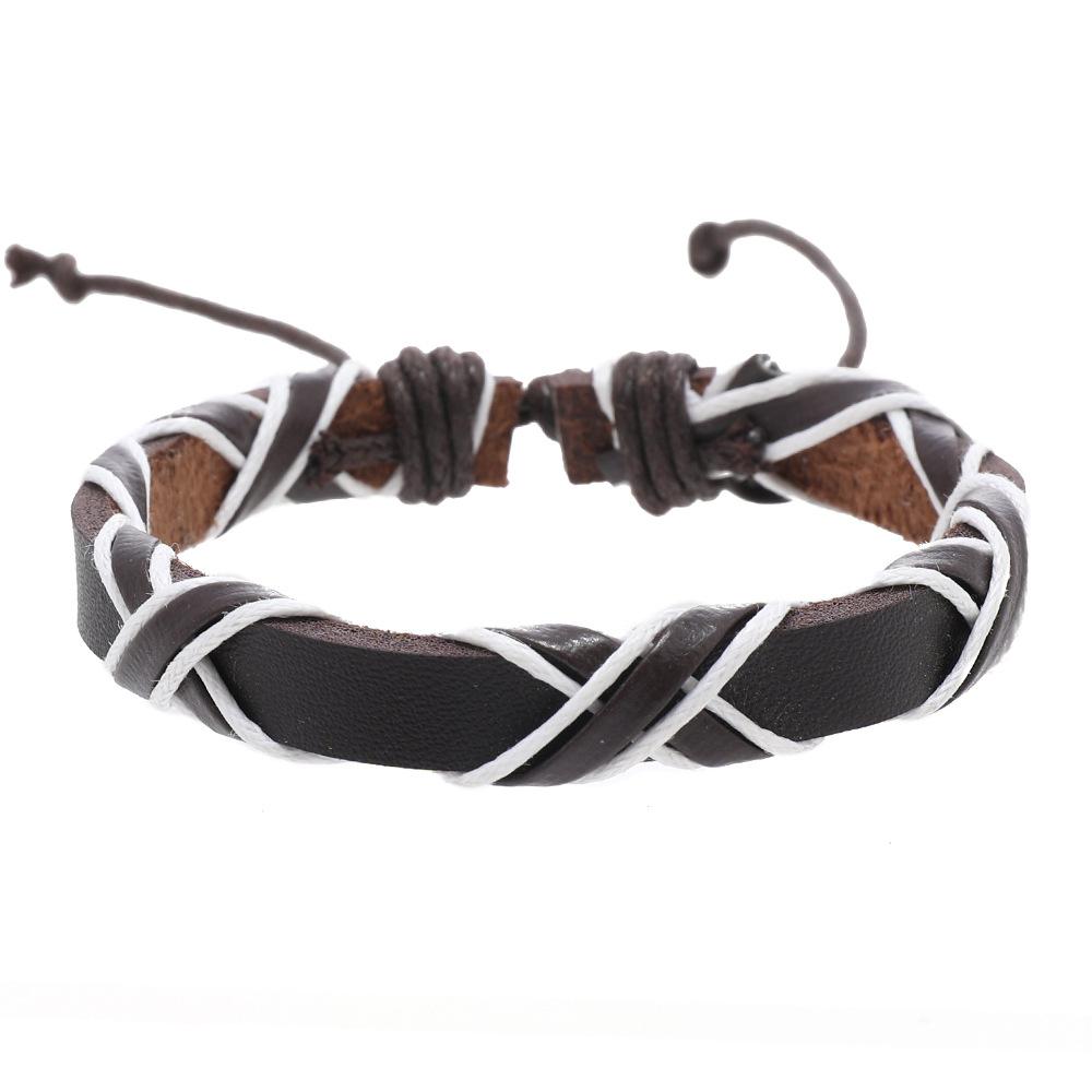 Handwoven Cross Design Bracelet for Men Adjustable Multilayer Minimalist Rope Wristband Stylish Boho Outdoor Sports Bracelet