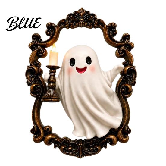 Retro Wall Lamp Halloween Ghost Lamp Gothic Resin 3D Frame Art Led Candle Light Vintage Sculpture with LED for Living Room Home Decor Cute Night