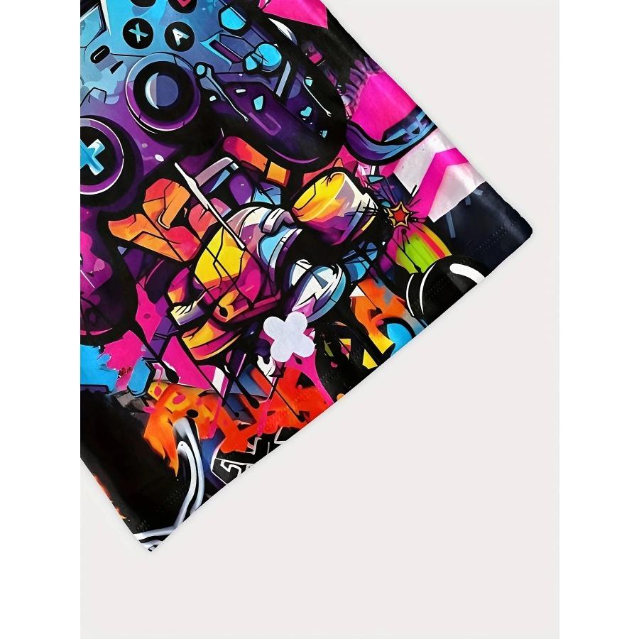 Children's Clothing T-Shirts for Boys Short Sleeve Children's T-Shirts 3D Gamepad Print Fashion Round Neck Kids Summer Clothes