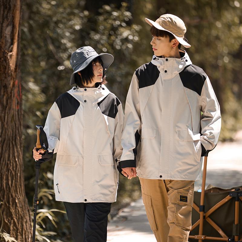 Korean Style Men's Loose Fit Outdoor Suit: 3-in-1 Winter Windbreaker