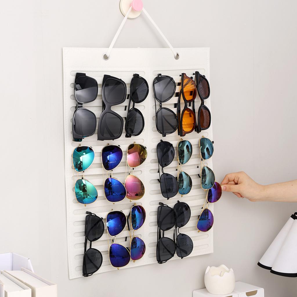 1pc Wall Mounted Black/White Foldable Glasses Storage Bag Sunglasses Glasses Box Hair Accessories Storage Hanging Bag