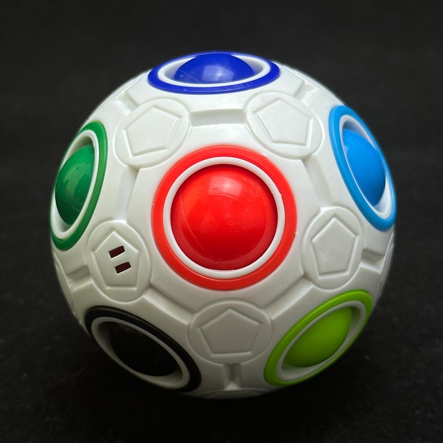 Magic Rainbow Ball Cube: 12-Hole Intelligence Decompression Toy with Transparent Rainbow Design