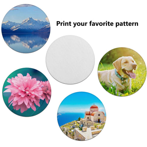 Set of 20 Plain White Round Coasters, 100mm Diameter X 3mm Thick, Absorbent Neoprene Cup Coasters, Perfect for Craft Painting, HTV Vinyl Projects, Hou