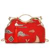 Nouveau Sac à Main Brodé Élégant Mode Femme Poignée Métallique Sac d'Épaule avec Longue Chaîne Sac Bandoulière Cadeau Dames portefeuille