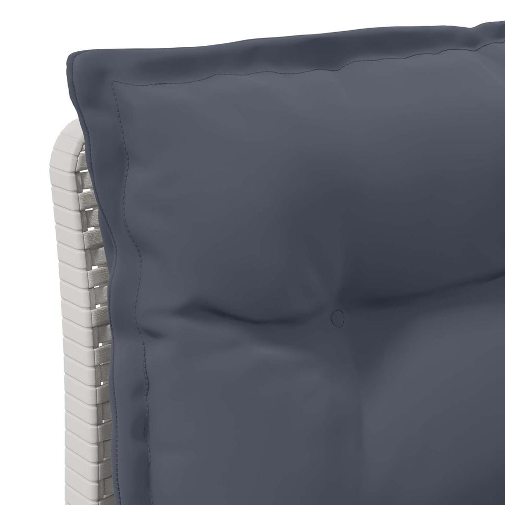 1 Seater Garden Sofa with Cushions Rattan Look PP White
