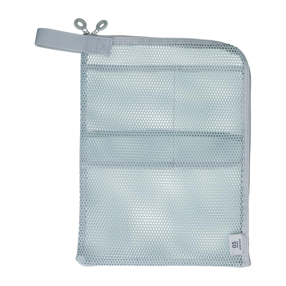 A4 Mesh Marks Sesame Multi-purpose pouch, size, Collection, MSH-PO16-GY серый