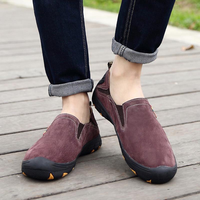 Genuine Leather Men's Shoes Outdoor Suede Loafers Luxury Sneakers Driving Shoes Handmade Breathable Casual Shoes