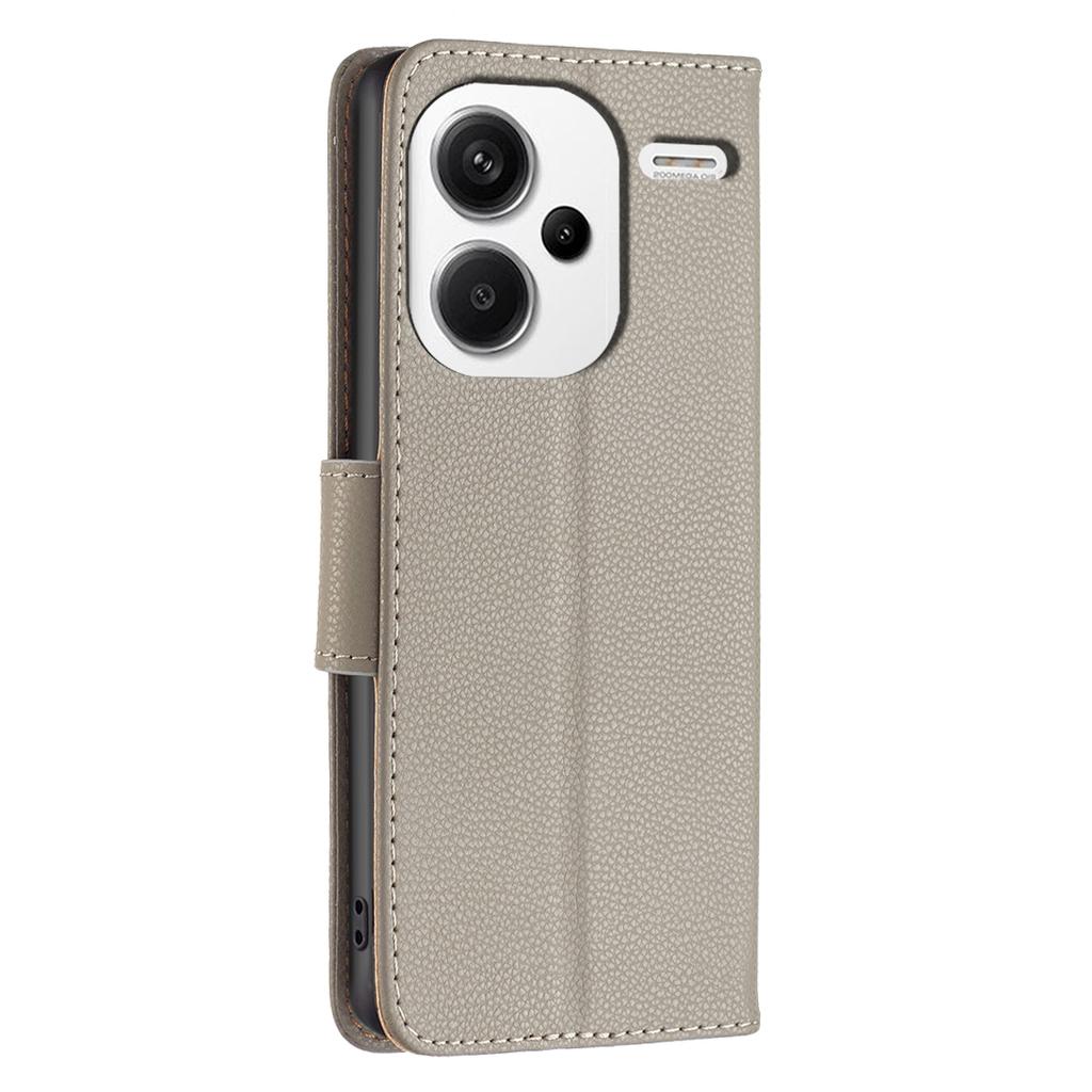 Für Xiaomi Redmi Note 13 Pro+ 5G Brieftasche Hülle PU Leder Litschi Textur Klapphandyhülle