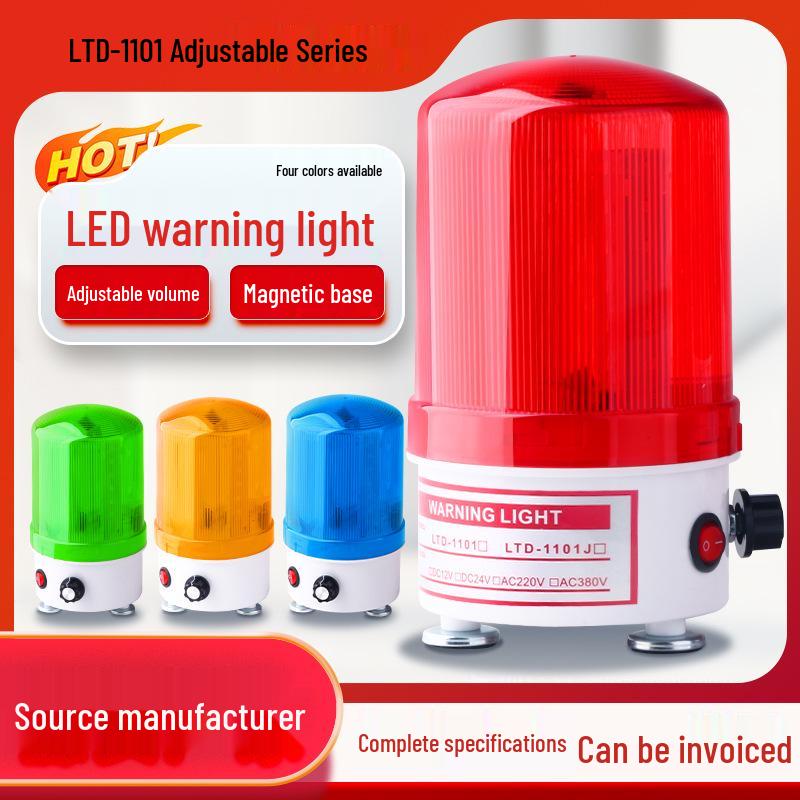 Magnetic LED Strobe Light & Alarm: Flashing 24V/12V with Sound, 220V Anti-Rear-End