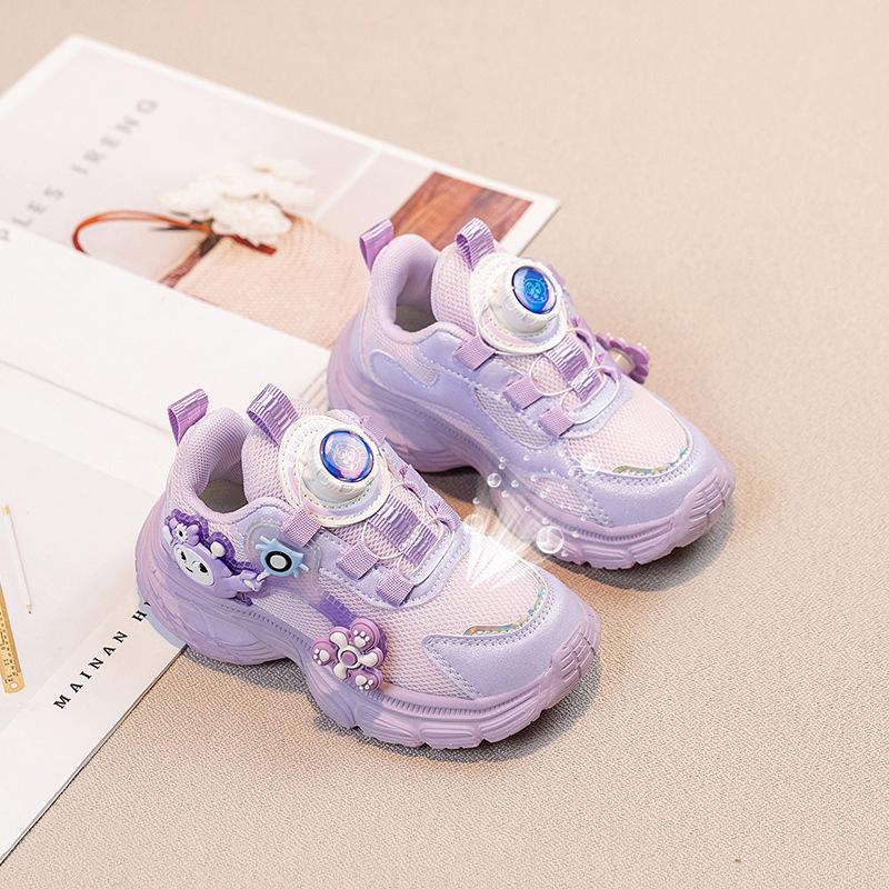 Children's Lamp Shoes Soft-soled Mesh Dad Shoes 2025 Spring and Autumn Girls Sports Shoes Primary School Running Shoes