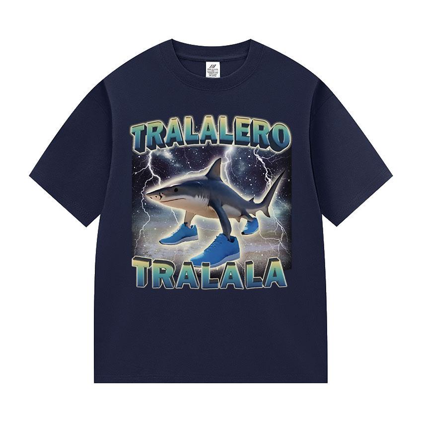 Tralalero Tralala Funny Shark Meme T-shirt fashion Cozy Shark With Shoes Gifts T Shirts Men's Women summer O-Neck Cotton T Shirt