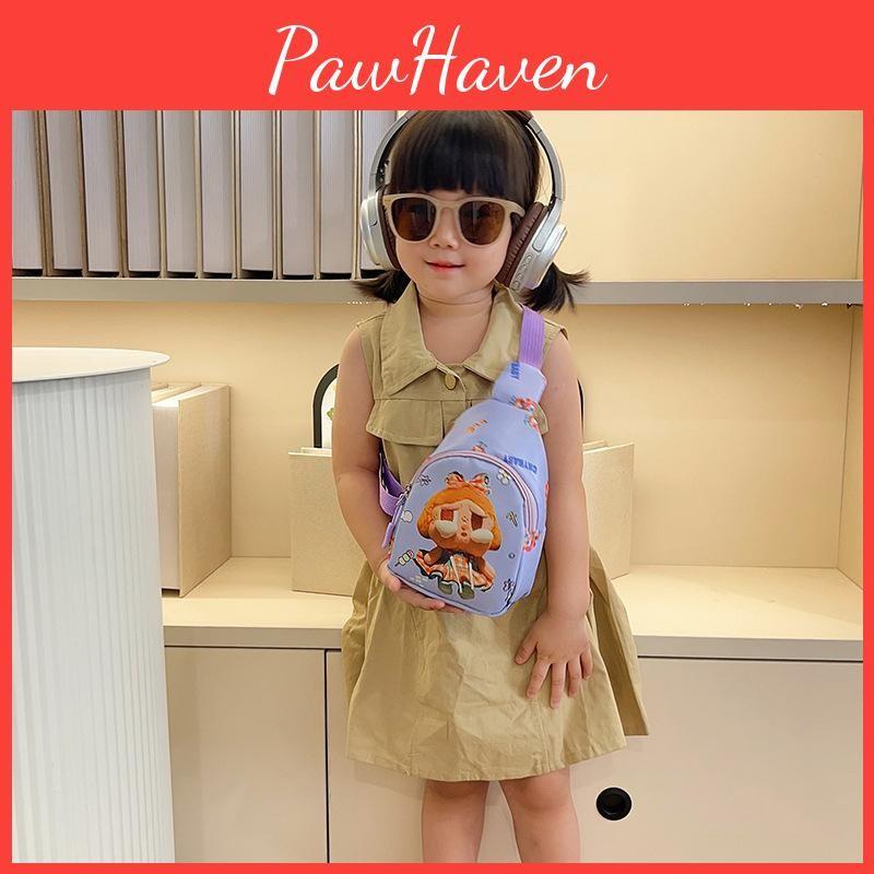 Casual Crybaby Children Cartoon Nylon Shoulder Bag Fun Pattern Outings Daycare